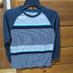 Arizona Jean Company Kids Long Sleeve Tee - Black and Light Gray, 10-12 HUSKY